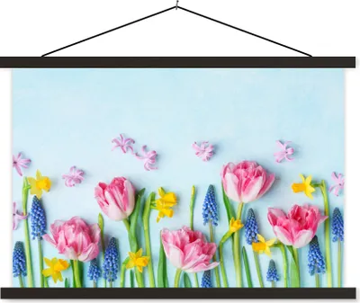 Produktbild von MuchoWow® Textilposter Stillleben - Blumen - Frühling 150x100 cm mit schwarzem Rahmen - Schlafzimmer