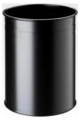 Produktbild von Runder Metallpapierkorb, 15 Liter, Designlinie, schwarz