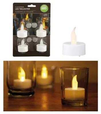 Obrázok produktu pre Sada 4 ks LED sviečok, vrátane batérií, 4 x 4 cm