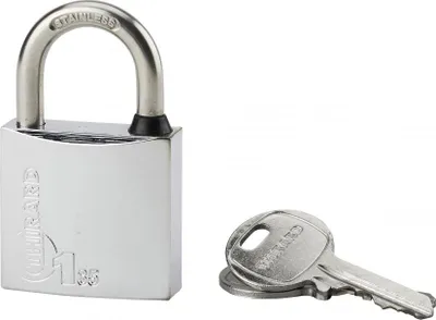 Image de Cadenas à clé Type 1, laiton, extérieur, anse inox, 35mm, 2 clés - THIRARD