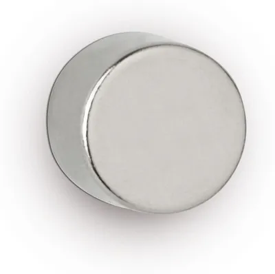 Produktbild von MAUL Magnet rund 4 Stück 5,3 kg Stahl Metall Neodym magnetisch Ø 1.2 x 1 cm silber