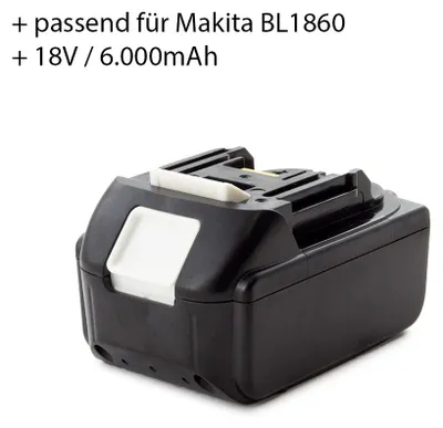 Produktbild von Li-Ion Akku für Makita BL1860 - 18V 6Ah