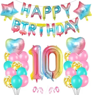Produktbild von Luftballon 10. Geburtstag Mädchen Rosa Dekoration Folienballon 10 Jahre