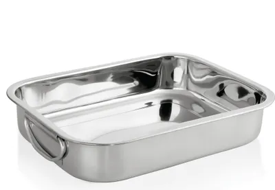 Image de Plat à rôtir / plat de présentation en acier inoxydable 43 x 31 x 7 cm