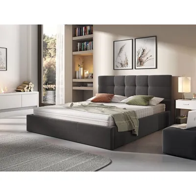 Obrázek produktu pro Čalouněná manželská postel 180x200 GLENDALE 2 - tmavá šedá
