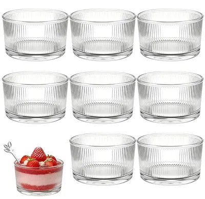 Dessertgläser aus Glas, 200 ml, spülmaschinengeeignet, 8,5 cm