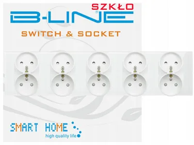 Produktbild von B-line Steckdose Weiß Glas 5-fach mit Schutzkontakt