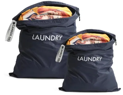 Wäschebeutel-Set, 2 wasserdichte Reisetaschen mit Reißverschluss
