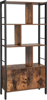 Produktbild von Vasagle LBC022B01, Schwarz, Naturholz, 3 Regale, Stahl, Holz, Matt, Schwarz