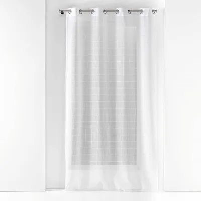 Produktbild von Gardine mit Ösen für Wohnzimmer FANTASY, Quadrat-Muster, 140 x 240 cm