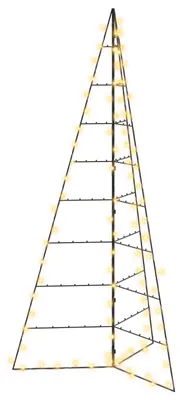 Obrázok produktu pre vidaXL Kovový vianočný stromček KUOPIO, 210 cm, teplá biela farba, oceľ, čierna