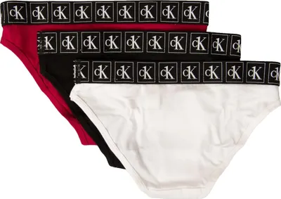 Zdjęcie produktu dla Majtki dziewczęce CK CALVIN KLEIN dla dziewczynek, zestaw 2 sztuki, widoczna gumka, nr katalogowy G80G800477 BIKINI 2PK, rozmiar XL – dla dziewcząt w wieku 14–16 lat, 95% bawełna, 5% Elasthan