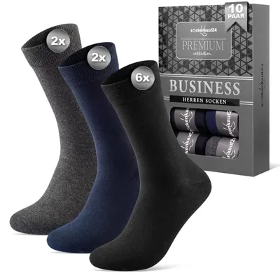 Produktbild von Herren Socken Businesssocken Anzugsocken Baumwolle - 15800 6x Schwarz, 2x Grau, 2x Navyblau 47-50 10 Paar