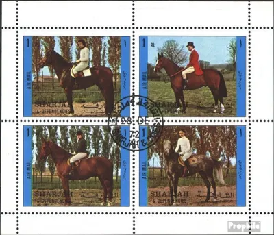 Produktbild von Briefmarken Sharjah 1972 Mi 1296-1299 Kleinbogen (kompl.Ausg.) gestempelt Reiter