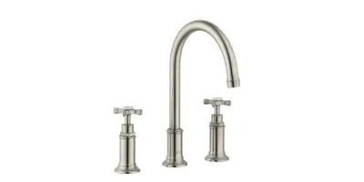 Produktbild von 3-Loch Waschtischarmatur AXOR MONTREUX 180 DN 15 m ZAG 1 1/4Zoll brushed nickel brushed nickel