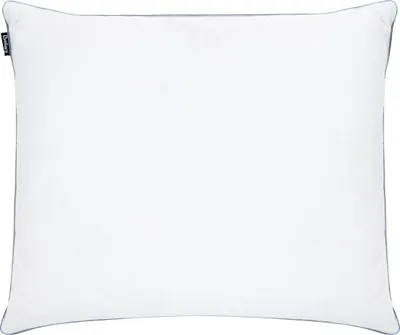 Produktbild von BELIANI Niedriges Bettkissen Dreifach-Kammer Weiße Entenfedern und Daunen 50x60 cm Premium-Baumwollbezug Daunen-Umrandungskissen
