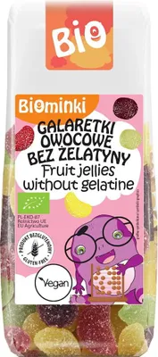 GALARETKI OWOCOWE BEZ ŻELATYNY BEZGLUTENOWE BIO 100 g - BIOMINKI