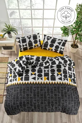 Produktbild von L'Essentiel Linge de Maison, Etnik, Schwarz, Ranforce Single XXL Bettbezug-Set (DE), 100 % BAUMWOLLE RANFORCE, 155 x 220 cm