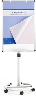 Immagine prodotto di Lavagna magnetica Azomor Mobiel con altezza regolabile e ruote bloccabili