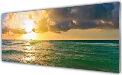 Produktbild von Acrylglasbilder 125x50 Wandbild Druck Sonne Meer Landschaft