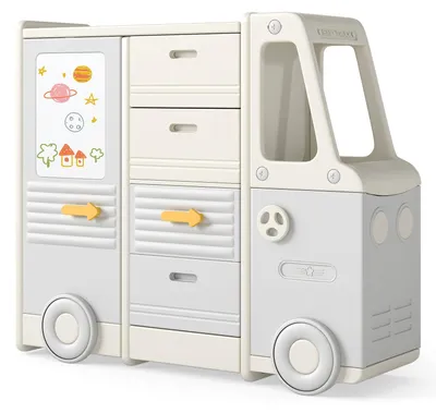 Produktbild von Spielzeugaufbewahrung – Spielzeugkiste – Aufbewahrungsschrank – Aufbewahrungsbox – Aufbewahrungskorb – Kinderkleiderschrank in Busform
