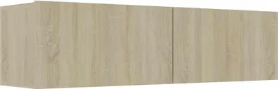 A wall-mounted cabinet with two doors, made of wood-like material.