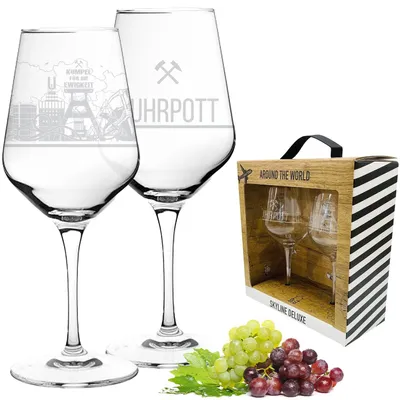 Productafbeelding van Set van 2 Wijnflessen met Gravure in Cadeauverpakking