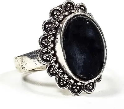 Immagine prodotto di Anello con tormalina nera -- 2 cm