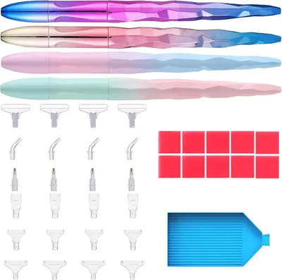 Image de Kit de peinture diamant - Outils de loisirs créatifs - Conception ergonomique - 38 pièces - Multicolore