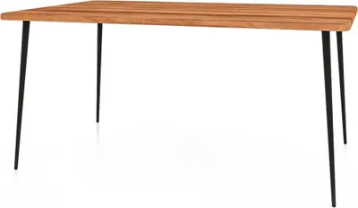 Produktbild von Esstisch Tula aus Kernbuche massiv 100x150x78 mit schwarzen Metallbeinen