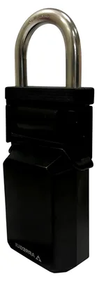 Produktbild von Schlüsseltresor mit Bügel | Schlüsselsafe für Innen- und Außenbereich | Schlüsselkasten mit Zahlenschloss | Schlüsseltresor für Auto | 13,4x7x3,7cm | Schlüsseltresor mit Zahlencode | schwarz