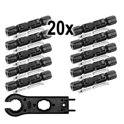Produktbild von 20 Paar MC4 Stecker ( Buchse + Stecker ) DC Steckverbinder für 2,5 – 6mm² Kabel