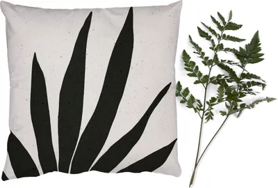 Produktbild von MuchoWow® Zierkissen Sofakissen Wohnzimmer Dekokissen 60x60 cm Blatt - Pflanze - Minimalismus - Sitzfläche - Foto Polster