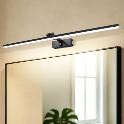 Produktbild von Dimmbarer LED-Spiegelleuchte 80 cm mit Verstellbarem Lichtkopf Schwarz