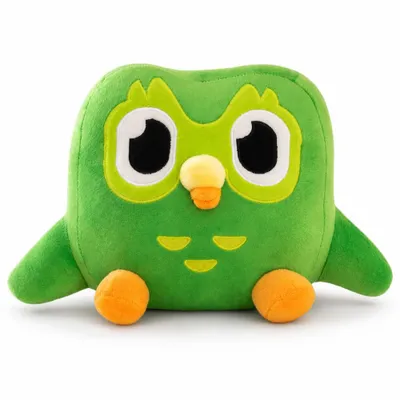 Produktbild von wiztex Grüne Owl Kuscheltier - 20 cm Duolingoo Cartoon Eule Plüschtier Geschenk für Kinder und Fans