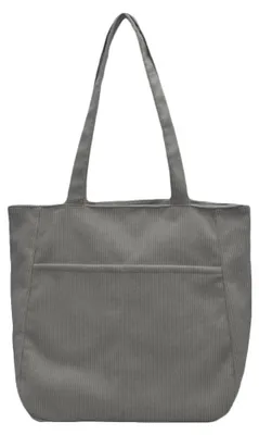 Zdjęcie produktu dla Torba typu shopper damska z corduru, z zamkiem i dużą pojemnością