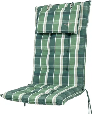 Produktbild von Auflage Hochlehner Sylt 10557-200 grün kariert 120x50x9 cm Sun Garden