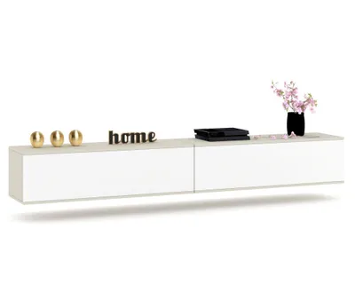Produktbild von TV-Lowboard Fernsehschrank SIMPLY DUO HÄNGEND Cashmere/Weiß Matt 280cm