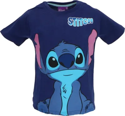 Obrázok produktu pre Lilo & Stitch detské tričko s bavlnenou potlačou s krátkym rukávom veľkosť 8 rokov tmavomodrá