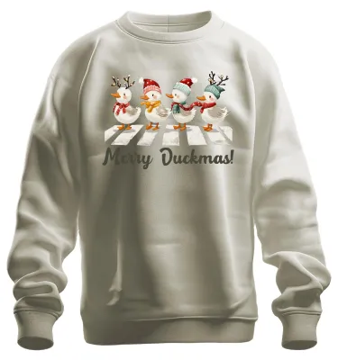 Obrázok produktu pre Merry Duckmas Zebra Stripe Duck March - Christmas Xmas Christmas Uni pulóver, Nature, S