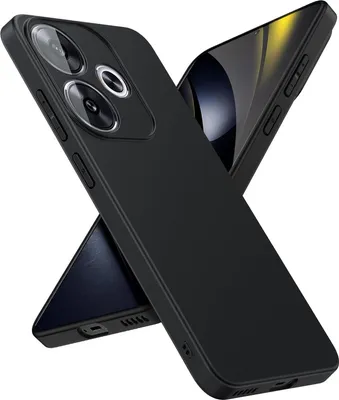 Produktbild von Silikon Hülle für Xiaomi Poco F6 Schutzhülle Matt Schwarz Backcover Handy Case