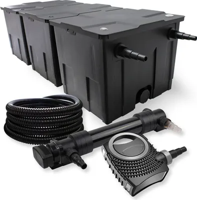 Obrázok produktu pre SunSun 3-komorová filtračná súprava 90000l 36W UVC 6er jazierkový čistič NEO10000 80W hadicové čerpadlo