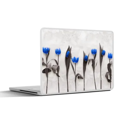 Produktbild von MuchoWow® Laptop Aufkleber Sticker Cover Blumen - Tulpen - Blau 30x22 cm - Laptop-Sticker