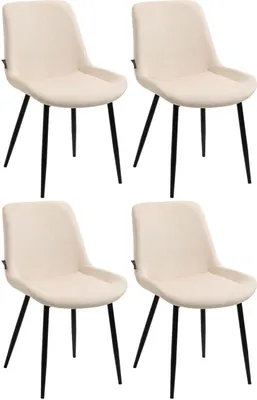 Produktbild von 4er Set Esszimmerstühle Victoria Samt creme