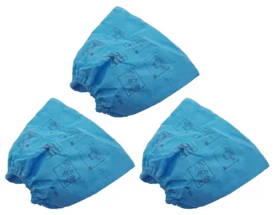 Produktbild von 3x Trade-Shop Stoffbeutel / Textilfilter / Trockenfilter blau 25 x 22 x 2,5 cm kompatibel mit Parkside 30250135, 30250135PS / Zubehör für Staubsauger