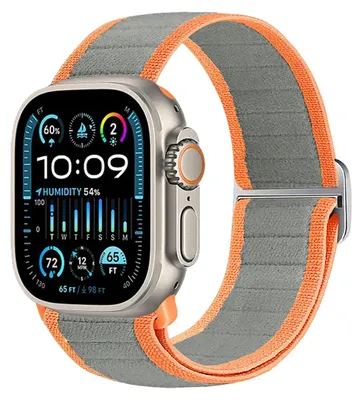 Image de Pour Apple Watch Ultra 2 / 1 49mm Nylon Boucles élastiques Bracelet de remplacement Gris