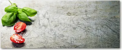 Produktbild von Tulup® Glas-Bild Wandbild aus Glas - 125x50 - Wandkunst - Wandbild hinter gehärtetem Sicherheitsglas - Dekorative Wand für Küche & Wohnzimmer  - Essen & Getränke - Tomaten Basilikum - Rot