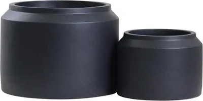 Produktbild von Pflanzentöpfe Set 2er Matte Schwarz - Keramisch