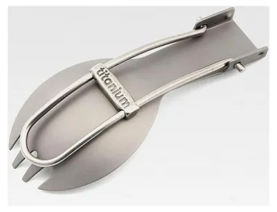 Produktbild von Titan Faltspork Campingbesteck mit Tasche