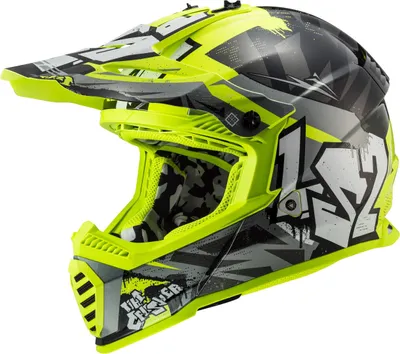 Obrázek produktu pro Motocyklová přilba LS2 MX437 FAST II MINI CRUSHER, černo-žlutá, vel. S